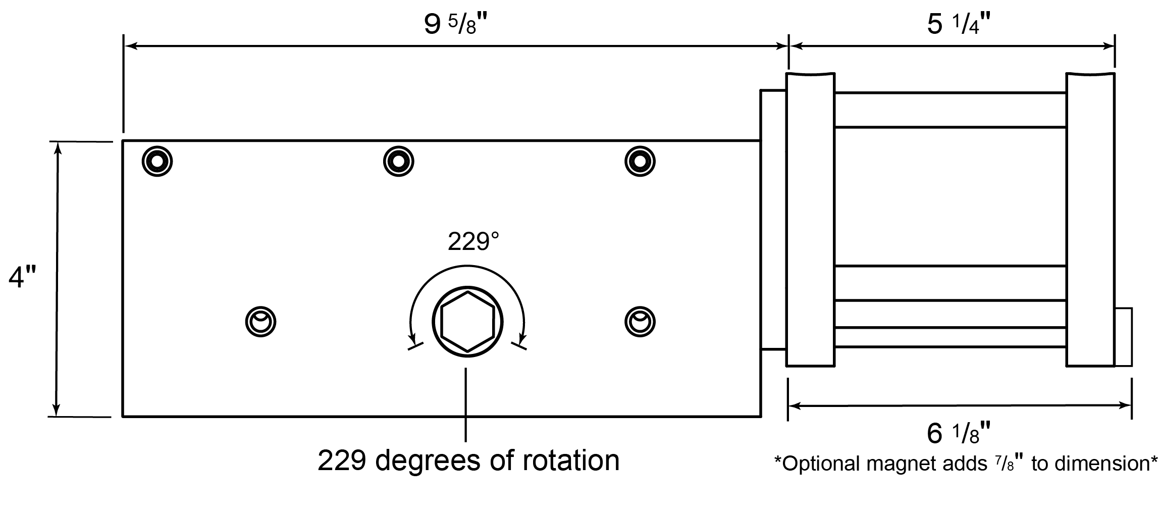 Dimensions of Actuator